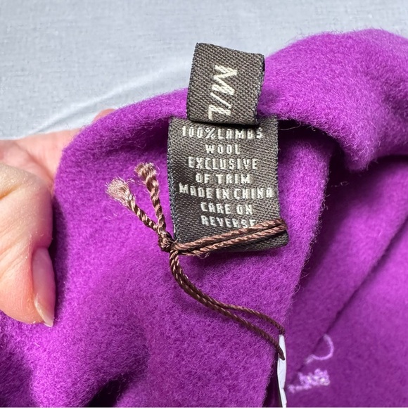 NWT New Coach 100% Lambs Wool Amethyst Purple Beret Size M/L main image 5